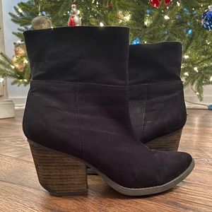 Black suede booties
